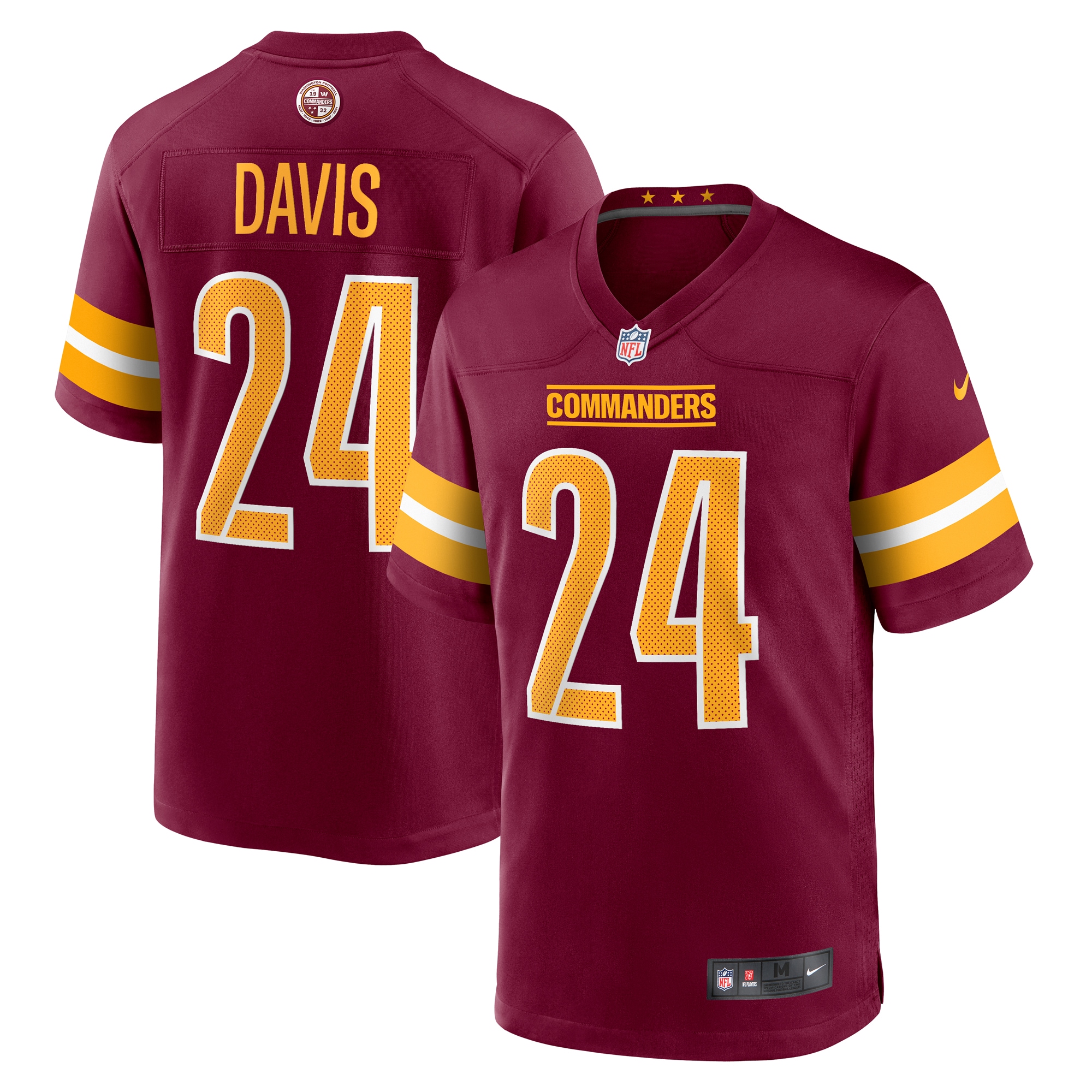 Men's Washington Commanders Michael Davis Burgundy Game Jersey Js1354