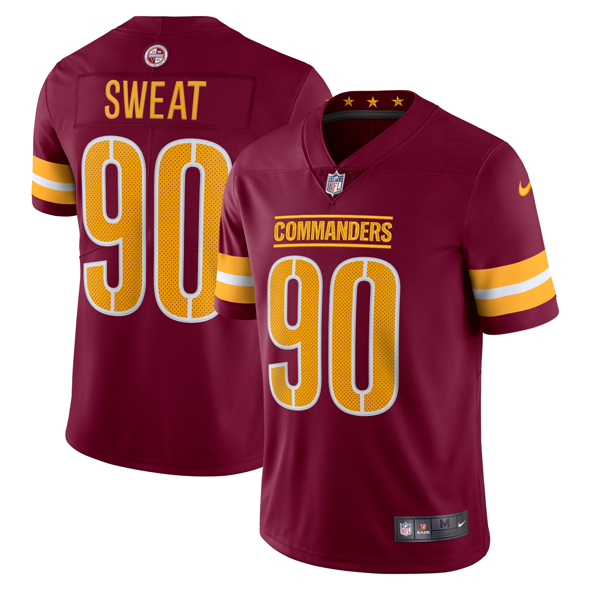Men's Washington Commanders Montez Sweat Burgundy Vapor Limited Jersey Js2189