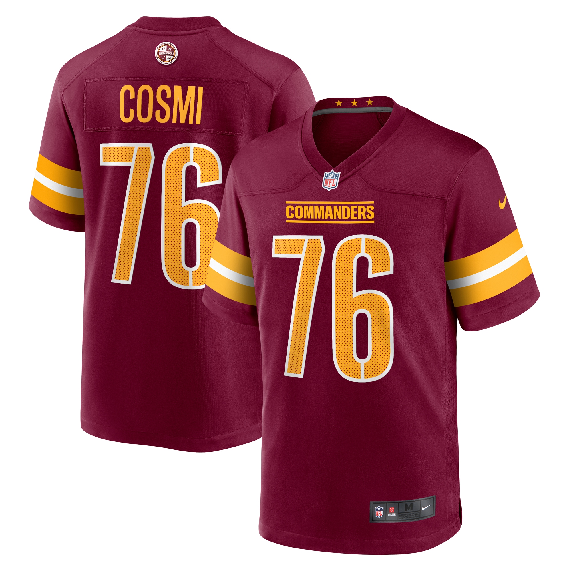 Men's Washington Commanders Sam Cosmi Burgundy Game Jersey Js2796