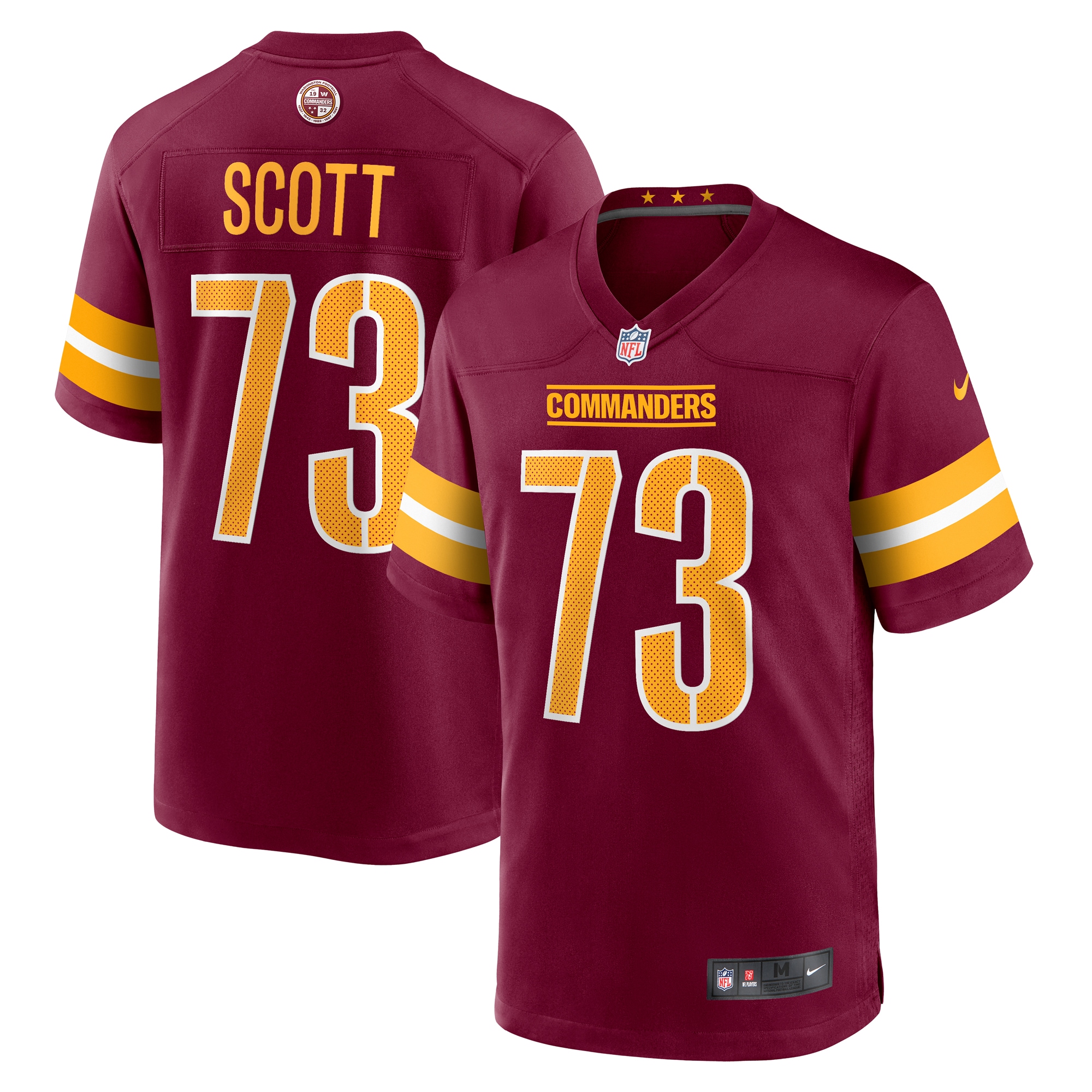 Men's Washington Commanders Trent Scott Burgundy Game Jersey Js4240
