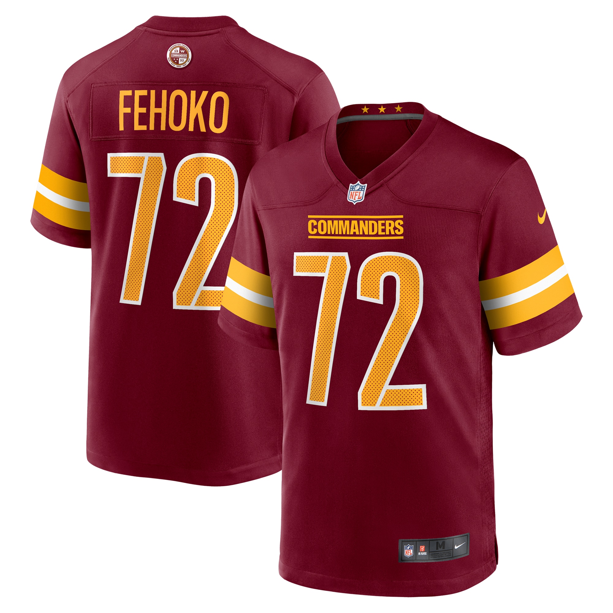 Men's Washington Commanders Viliami Fehoko Jr. Burgundy Team Game Jersey Js7766