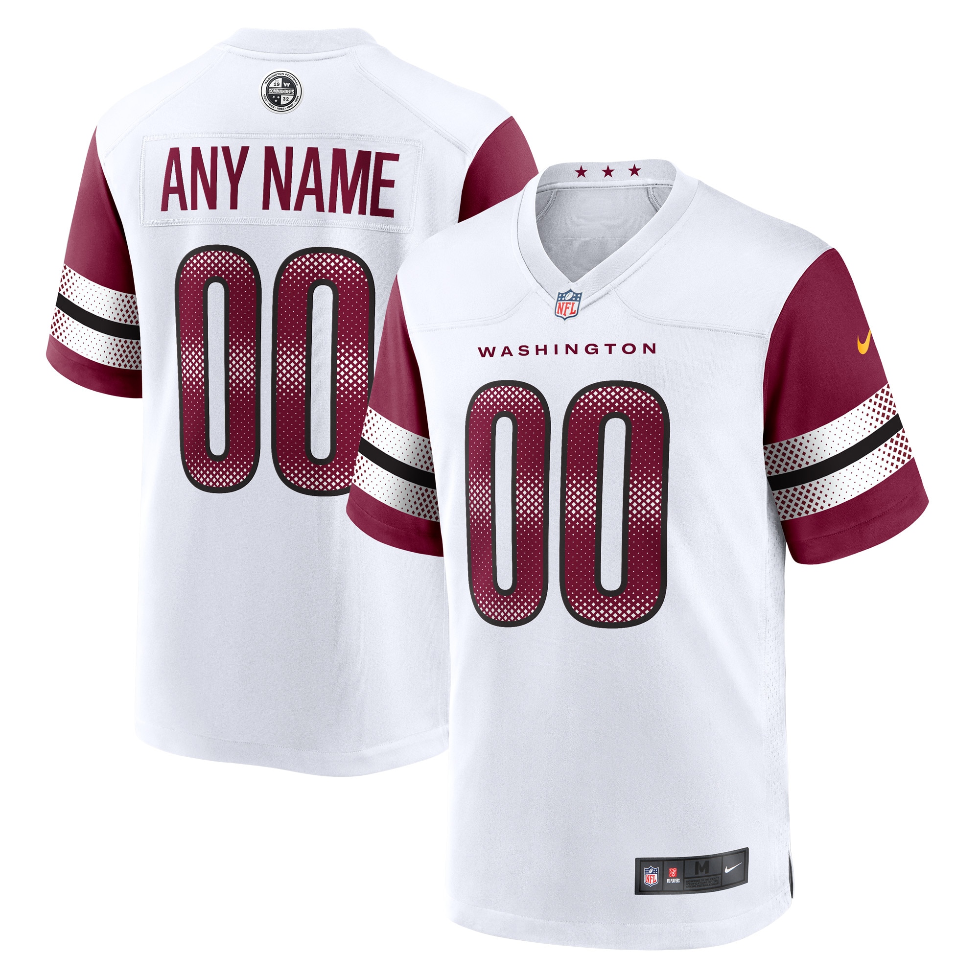 Men's Washington Commanders White Game Custom Player Jersey Js7747