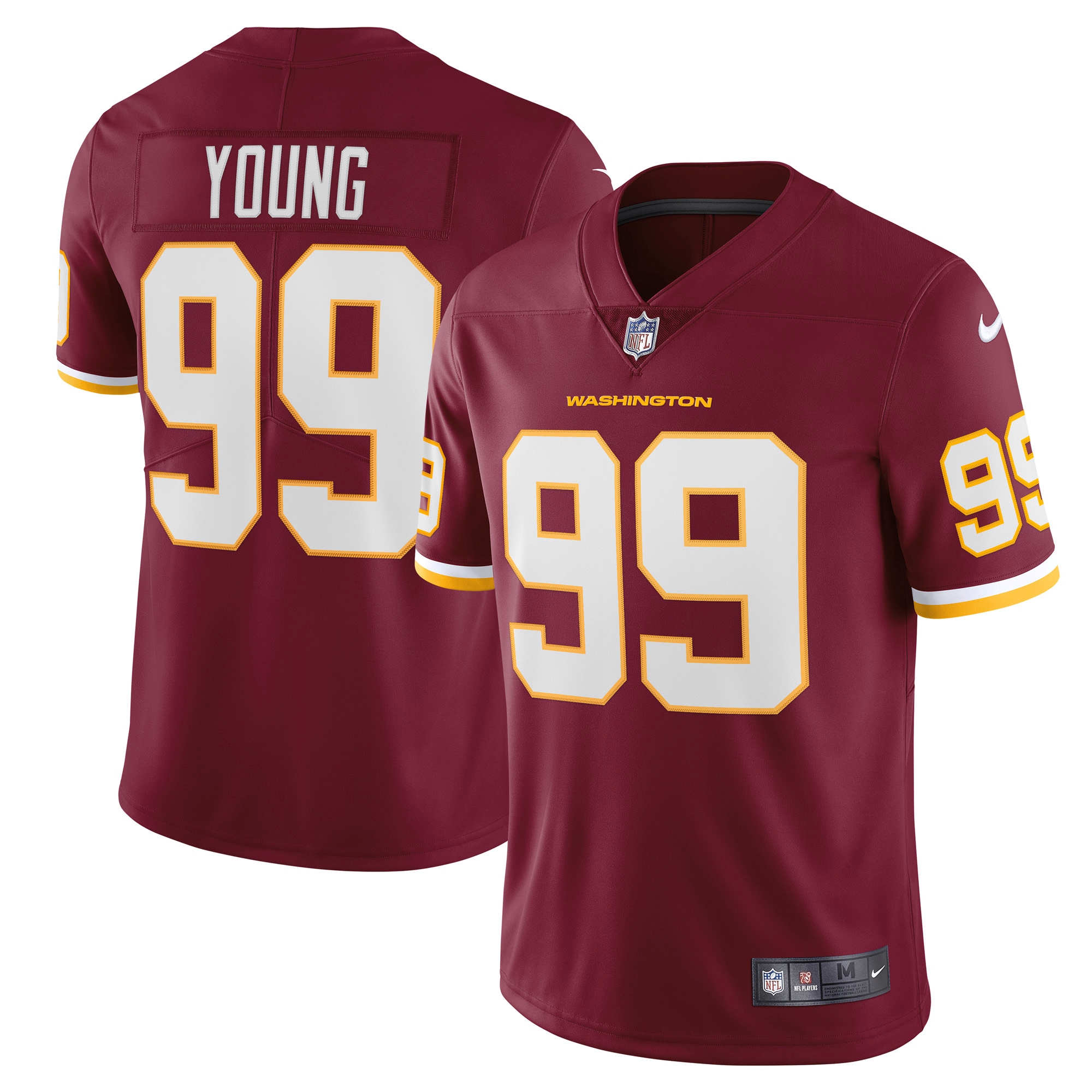 Men's Washington Football Team Chase Young Burgundy Vapor Limited Jersey Js7238