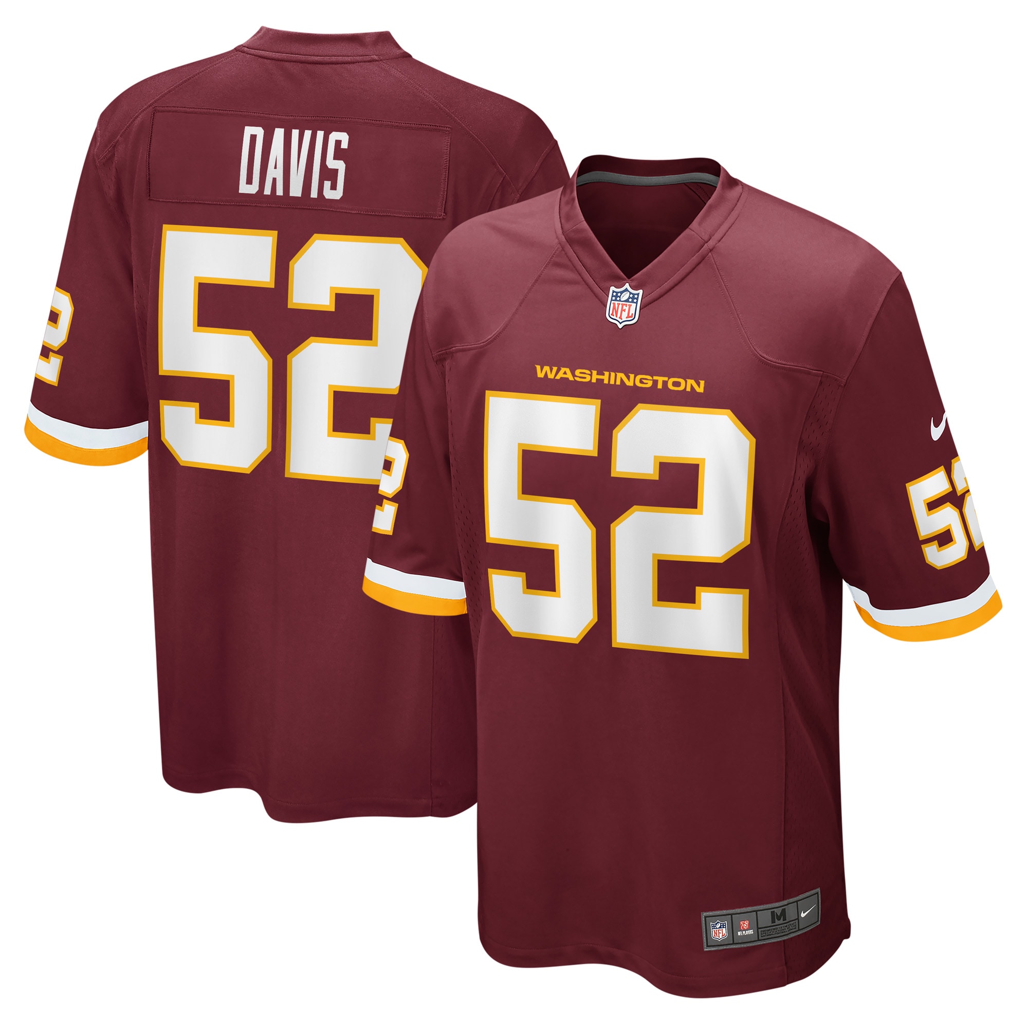 Men's Washington Football Team Jamin Davis Burgundy Game Jersey Js6990