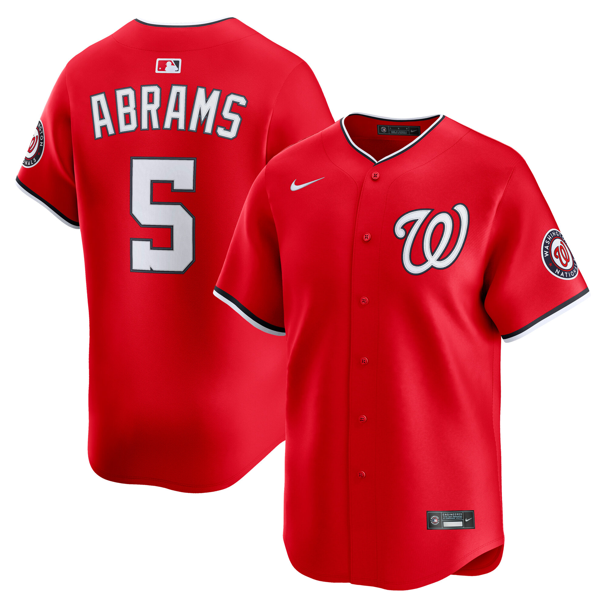Men's Washington Nationals Cj Abrams Red 2nd Alternate Limited Player Jersey