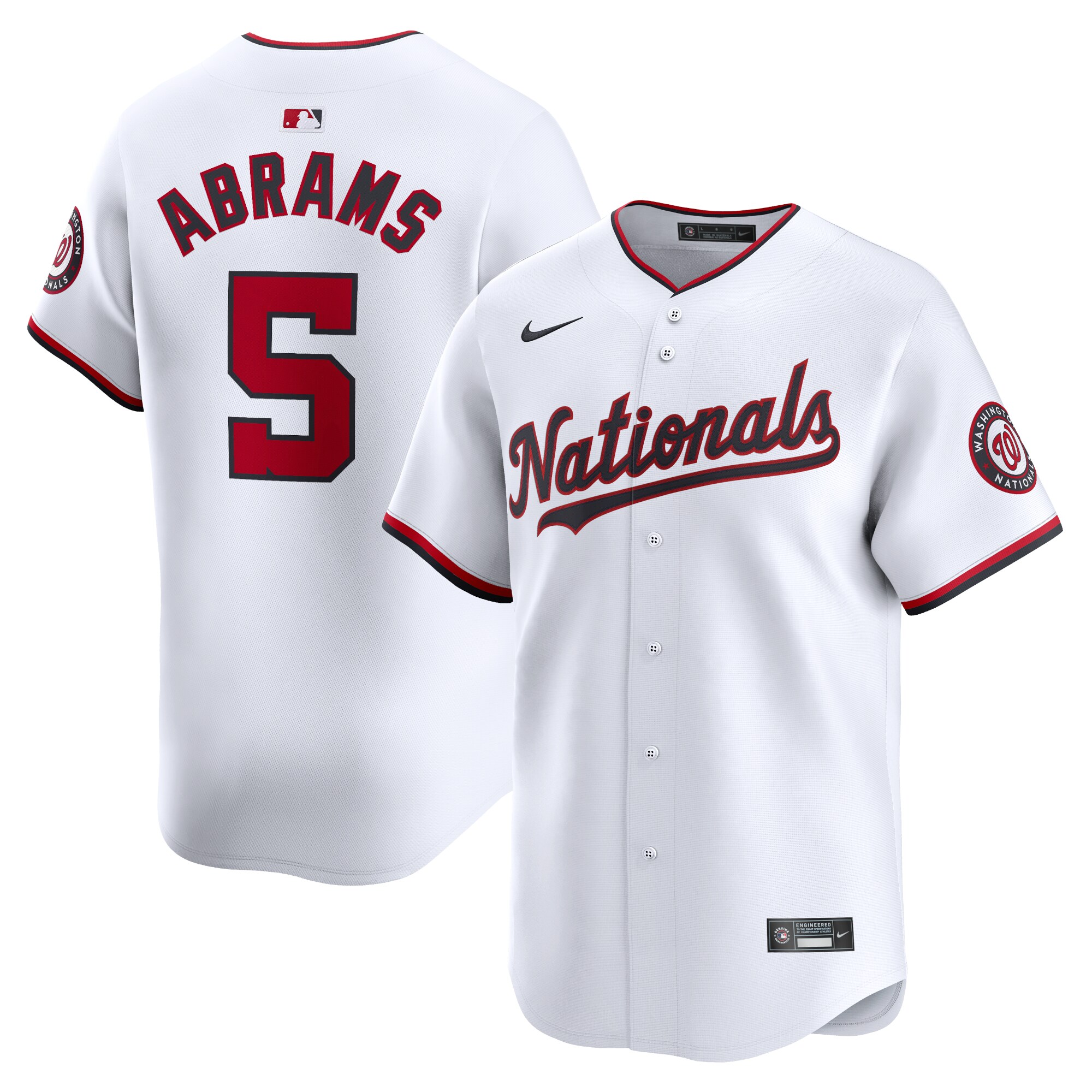 Men's Washington Nationals Cj Abrams White Home Limited Player Jersey