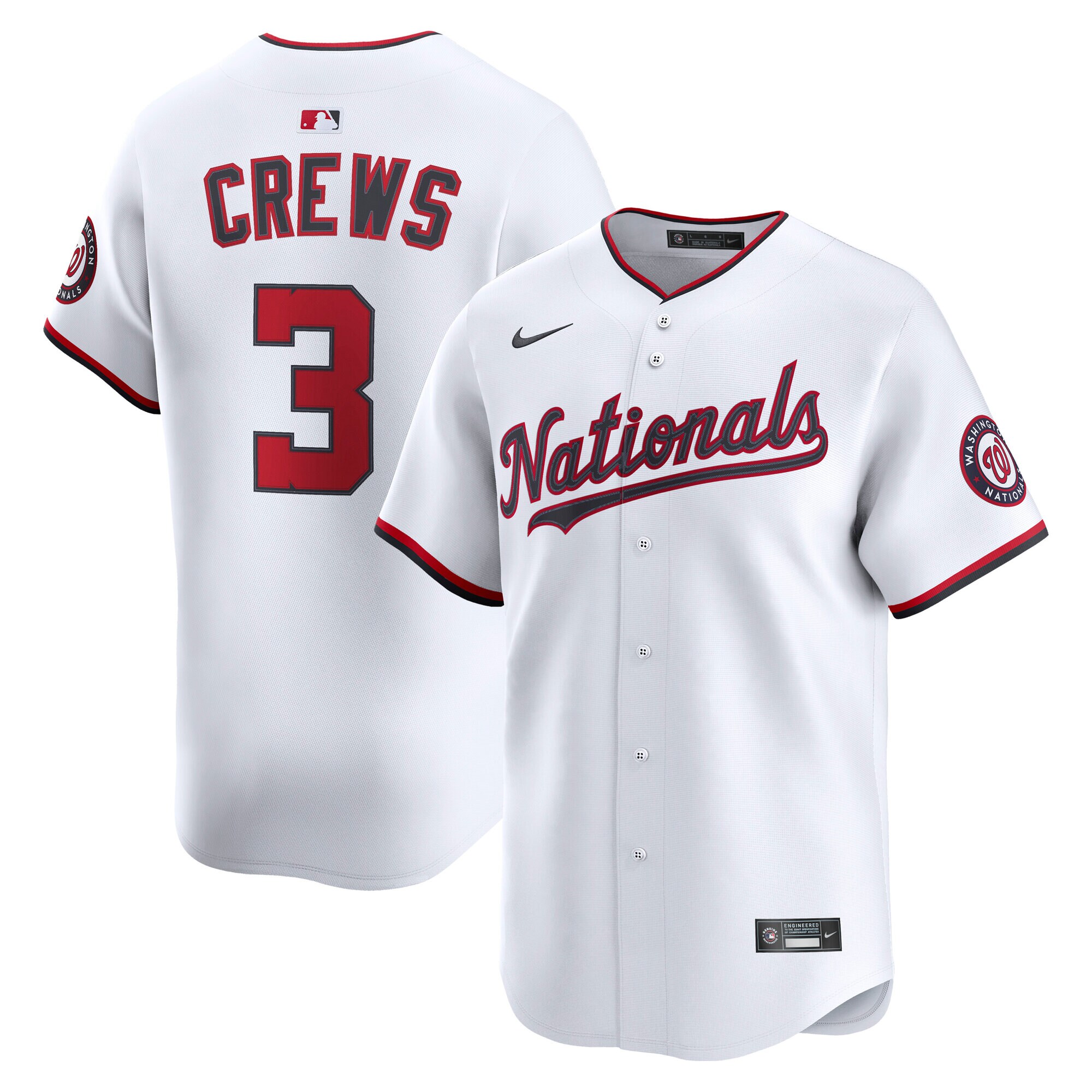 Men's Washington Nationals Dylan Crews White Alternate Limited Player Jersey