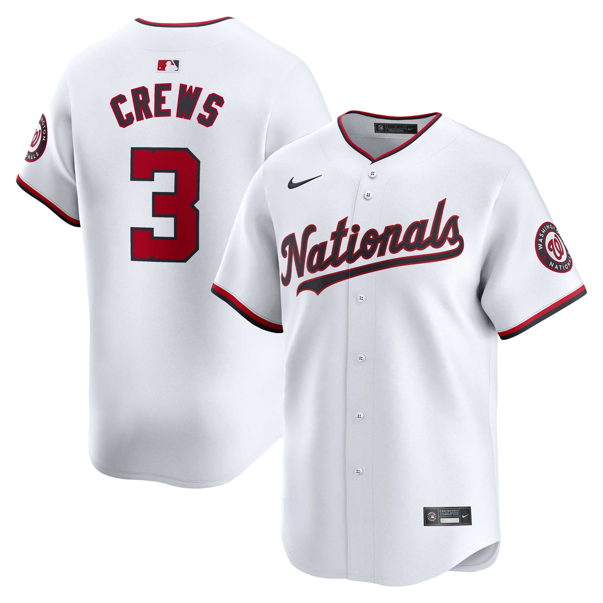 Men's Washington Nationals Dylan Crews White Home Limited Player Jersey