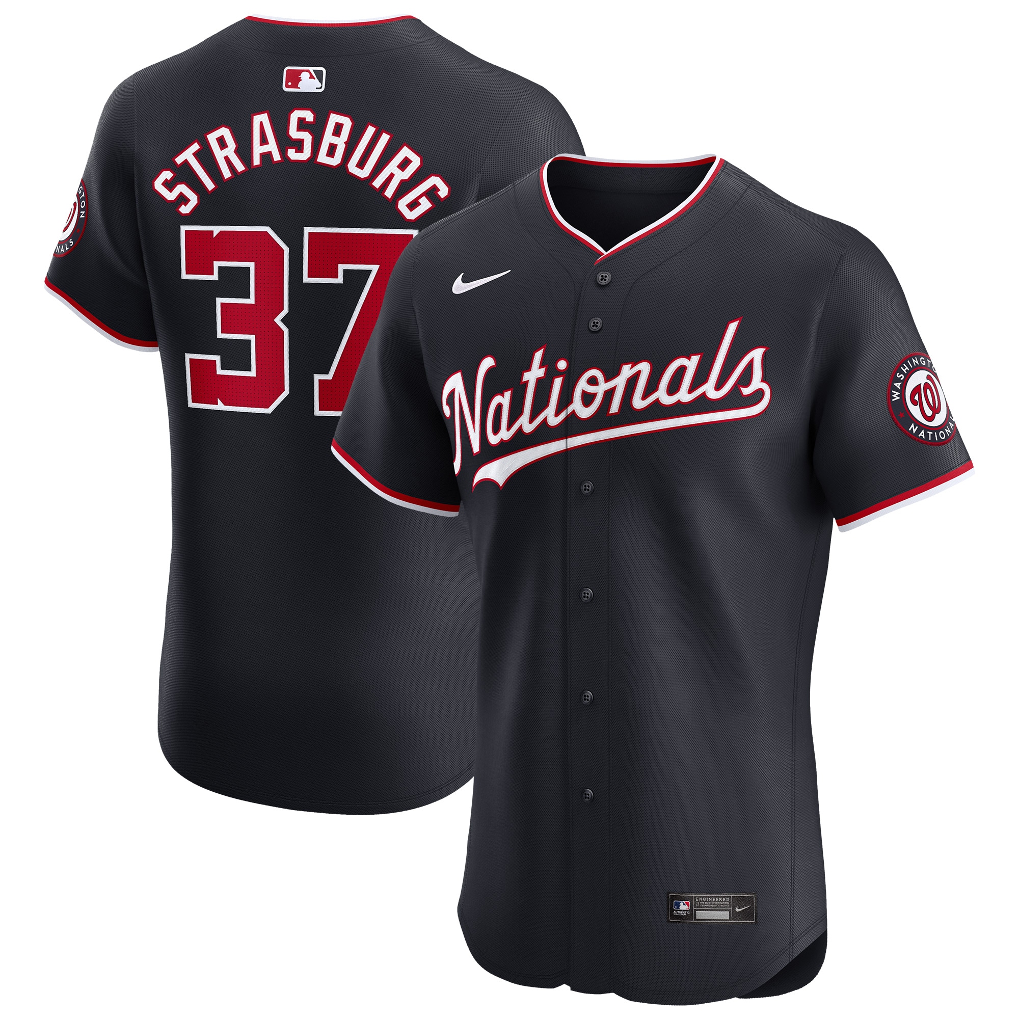 Men's Washington Nationals Stephen Strasburg Navy Alternate Elite Player Jersey