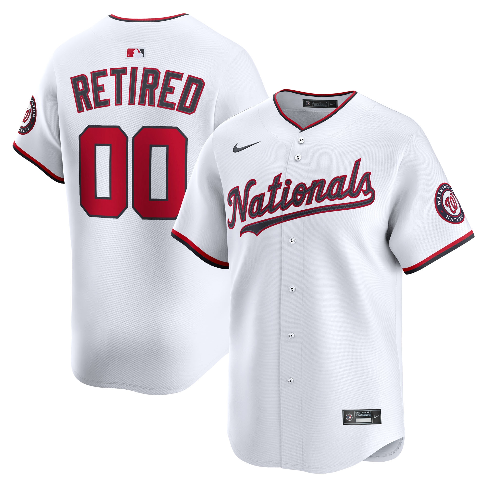 Men's Washington Nationals White Home Limited Pick-a-player Retired Roster Jersey