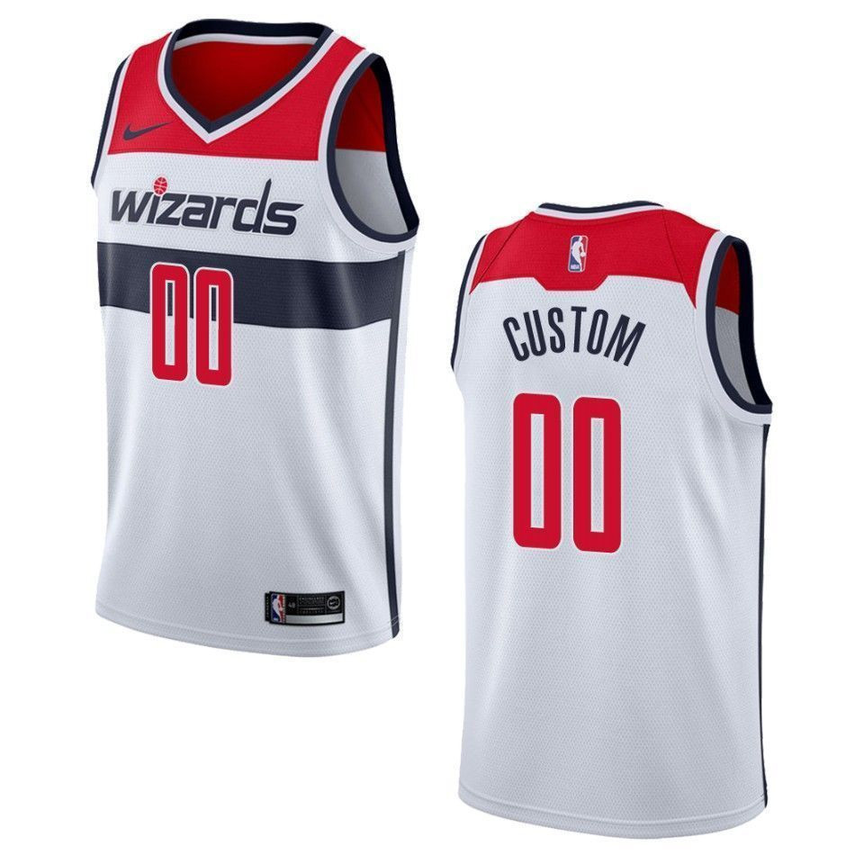 Men's Washington Wizards 00 Custom Association Swingman Jersey - White