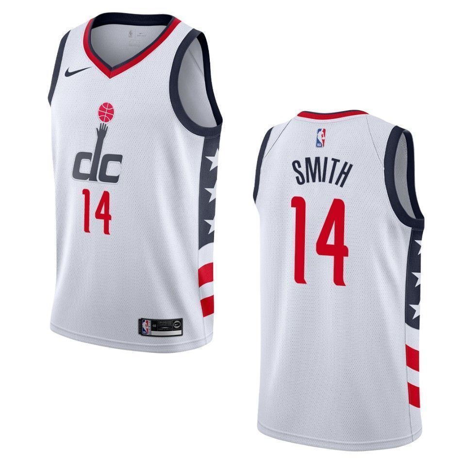 Men's Washington Wizards 14 Ish Smith City Swingman Jersey - White