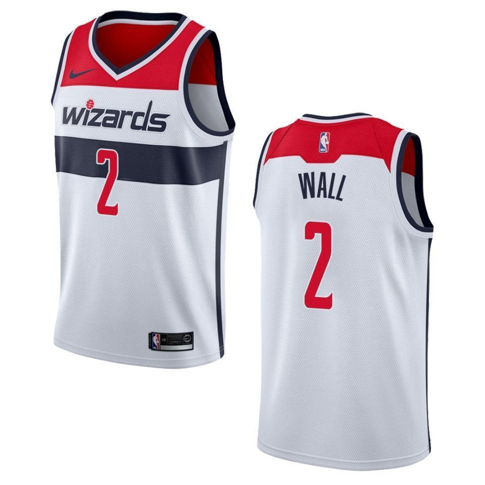 Men's Washington Wizards 2 John Wall Association Swingman Jersey - White