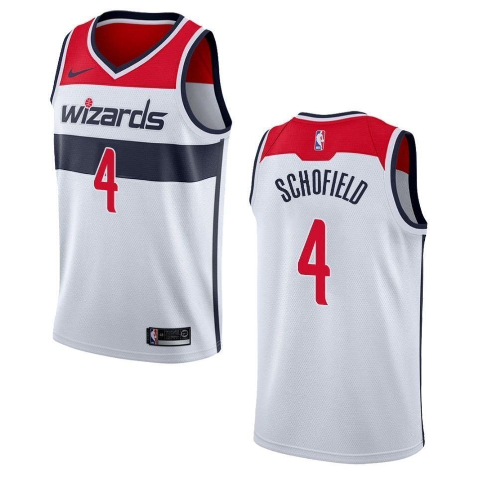 Men's Washington Wizards 4 Admiral Schofield Association Swingman Jersey - White