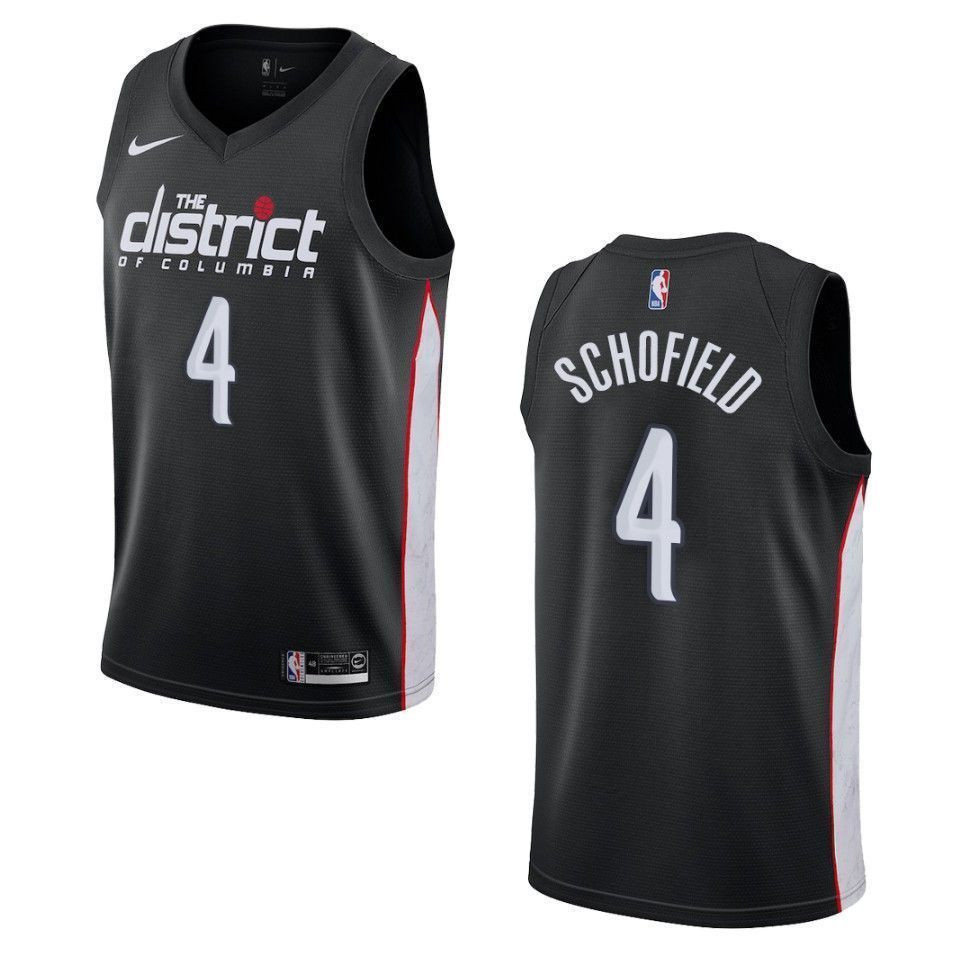 Men's Washington Wizards 4 Admiral Schofield City Swingman Jersey - Black