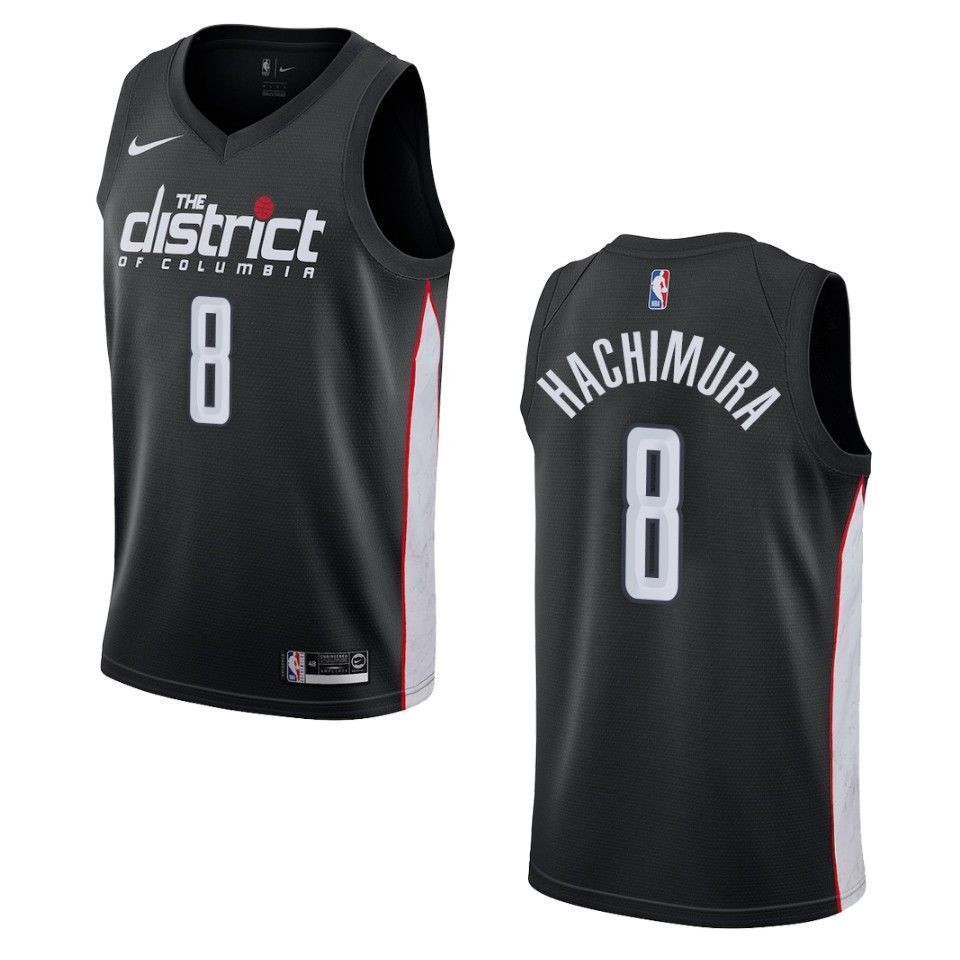 Men's Washington Wizards 8 Rui Hachimura City Swingman Jersey - Black