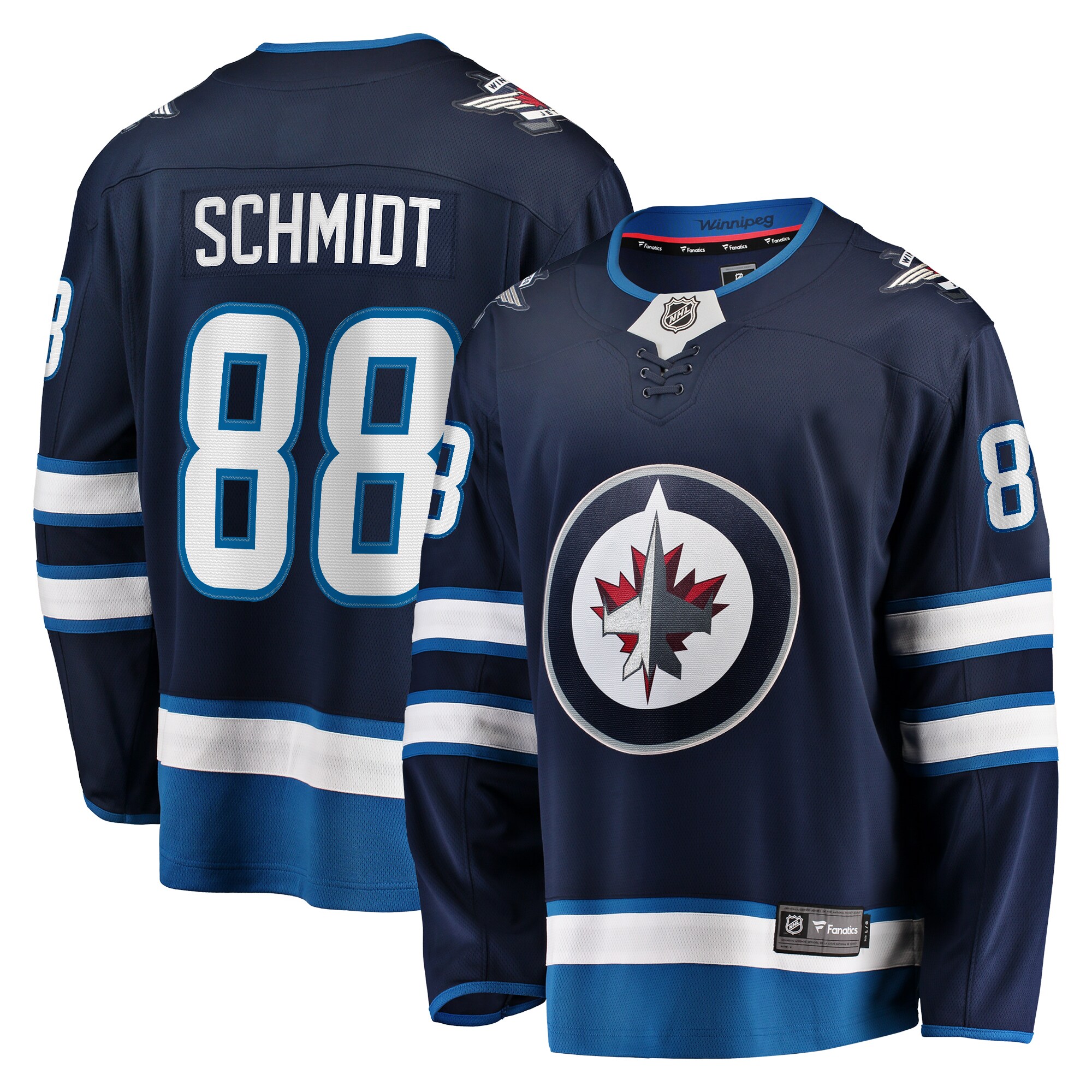 Men's Winnipeg Jets Nate Schmidt Navy Home Premier Breakaway Player Jersey