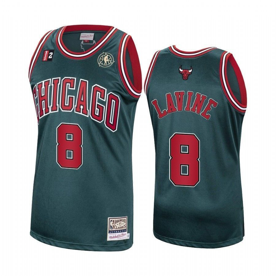 Men's Zach Lavine 8 Chicago Bulls Green Hardwood Classics Jersey