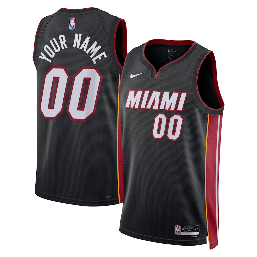 Miami Heat 2023/24 Icon Swingman Custom Men Jersey - Black