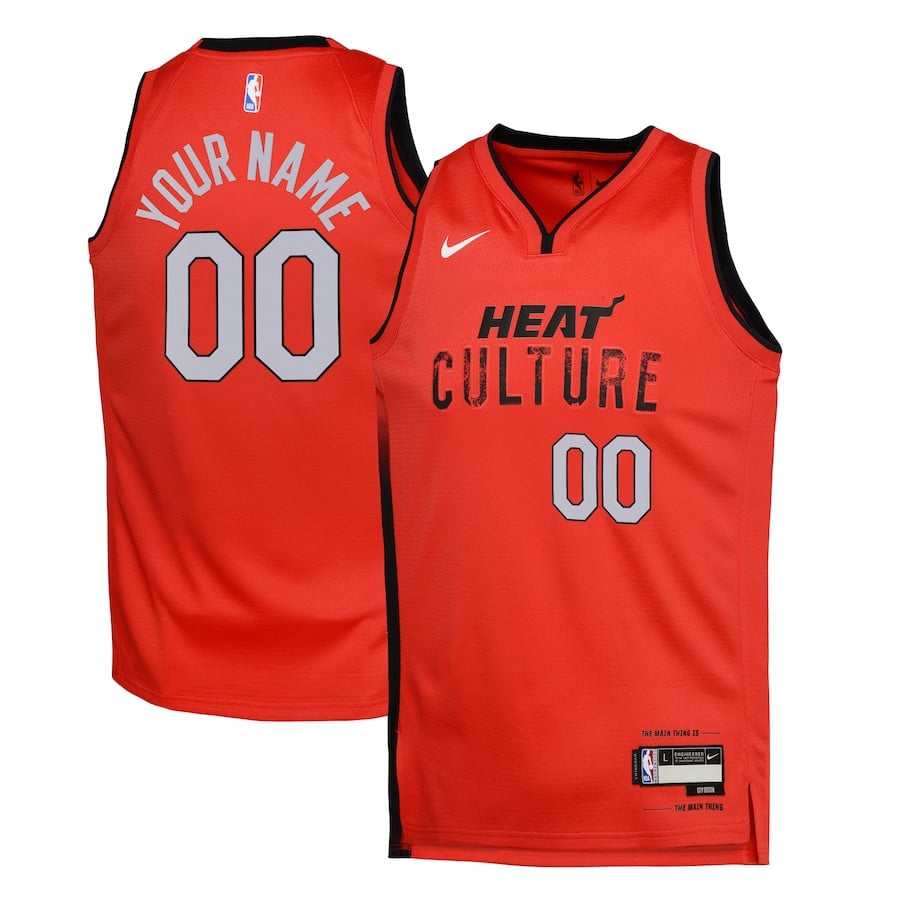 Miami Heat 2024/25 Swingman Custom Youth Jersey - City Edition - Red