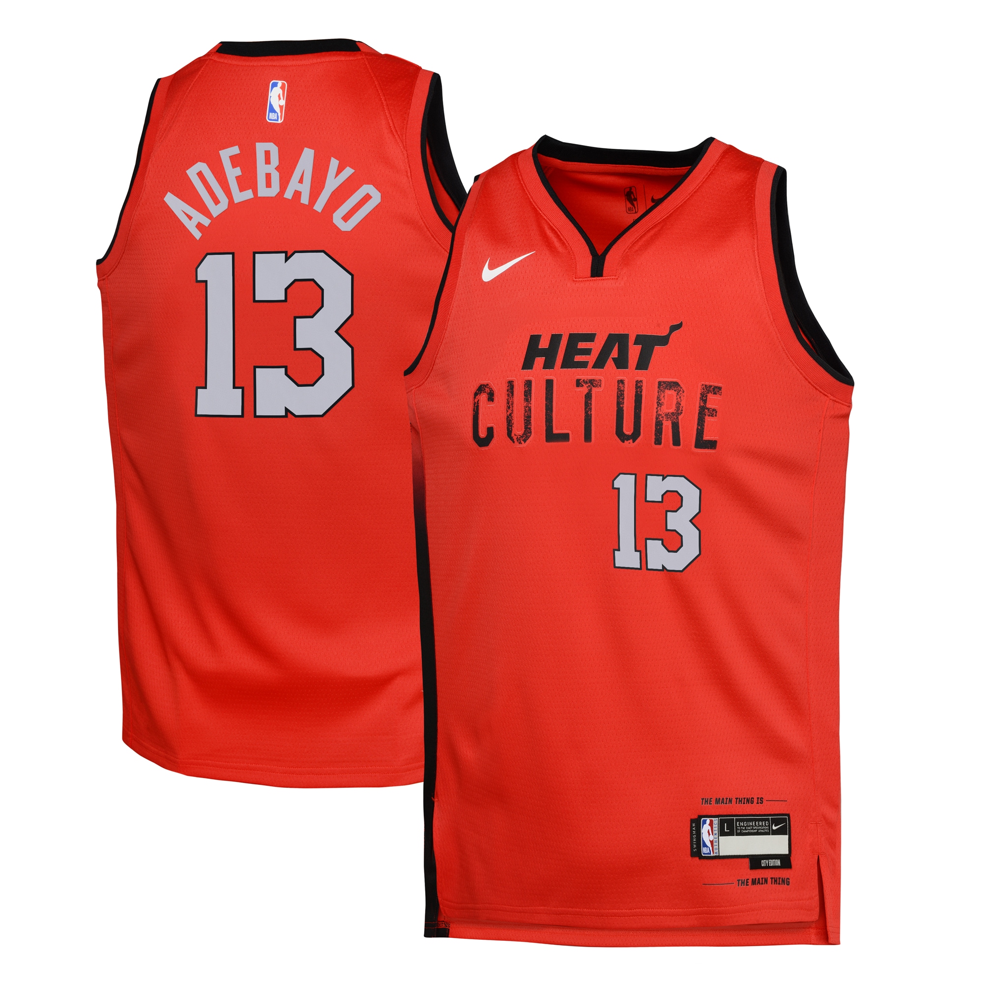 Miami Heat City Edition Swingman Jersey 2024 - Red - Bam Adebayo - Youth