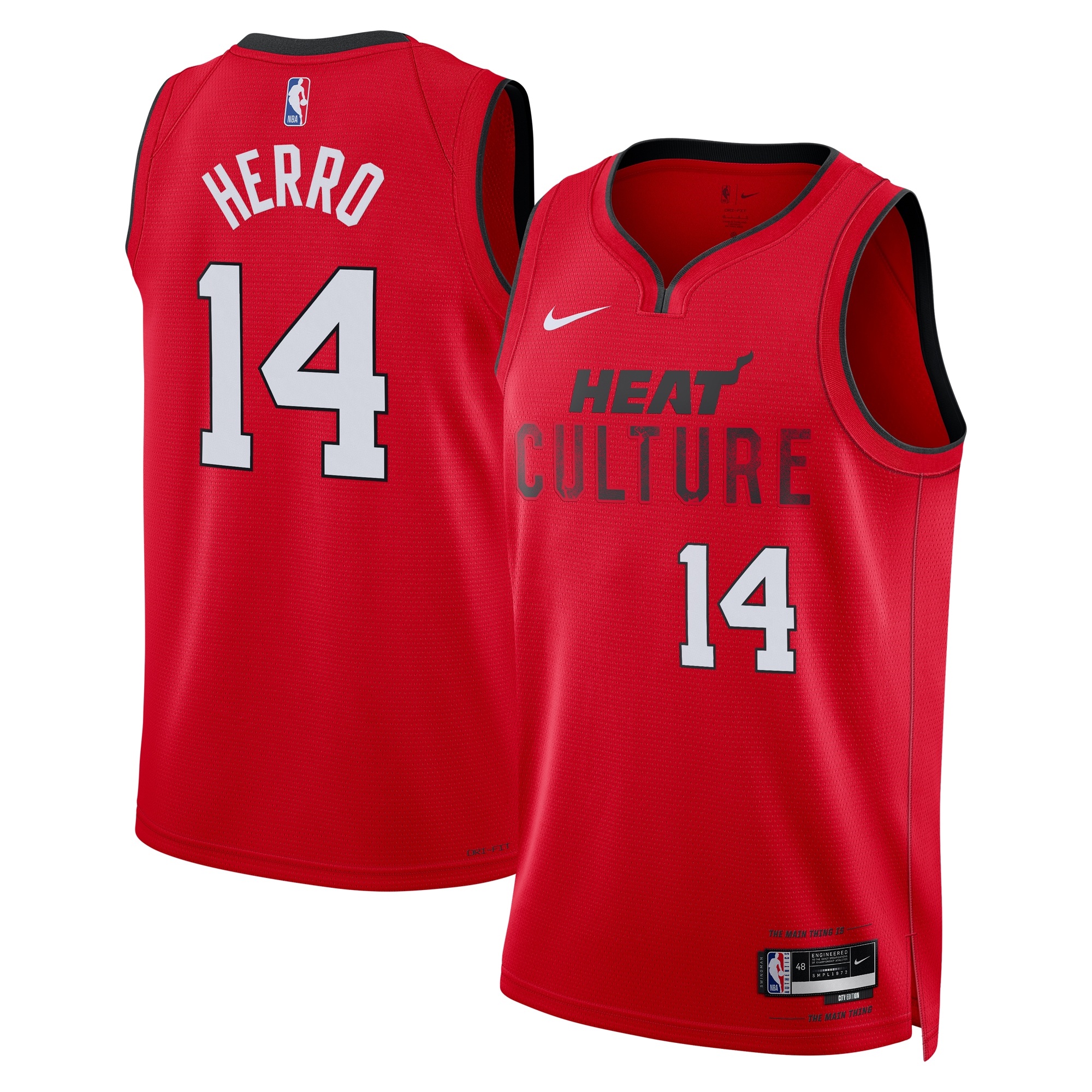 Miami Heat City Edition Swingman Jersey 2024 - Red - Tyler Herro - Unisex