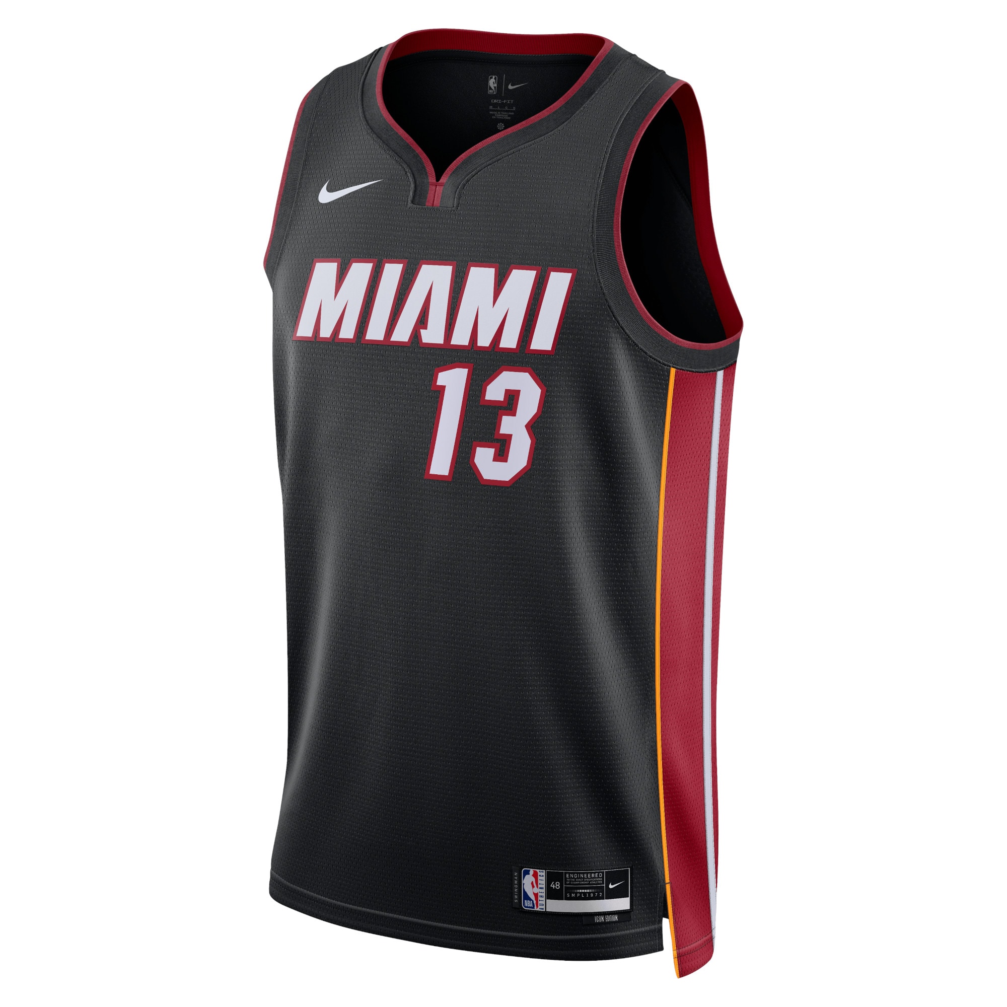 Miami Heat Icon Edition Swingman Jersey - Black - Bam Adebayo - Unisex