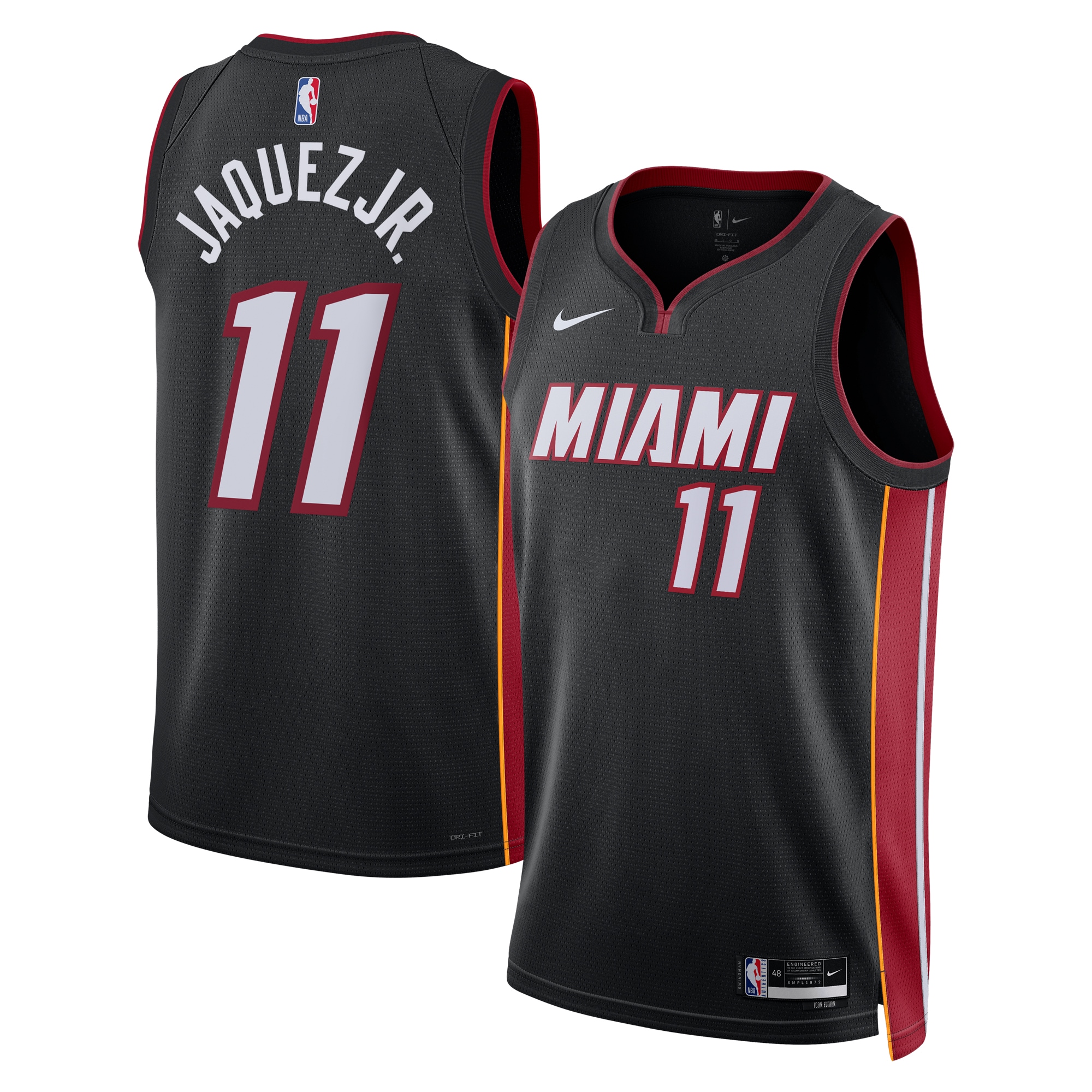 Miami Heat Icon Edition Swingman Jersey - Black - Jaime Jaquez Jr. - Unisex