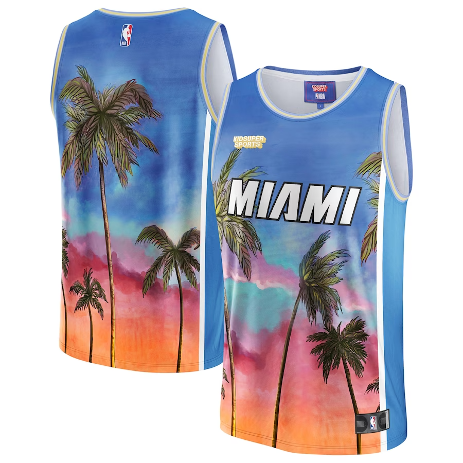 Miami Heat Nba & Kidsuper Studios Unisex Hometown Jersey - Blue