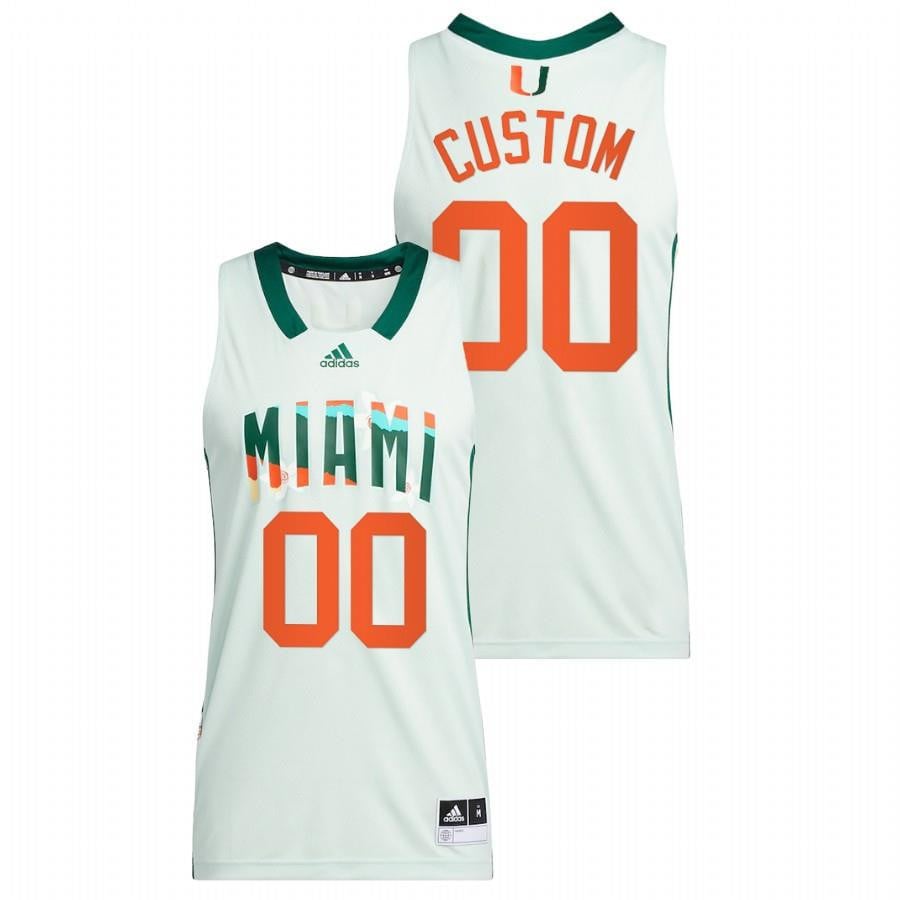 Miami Hurricanes Custom 2022 White Honoring Black Excellence Basketball Men Jersey