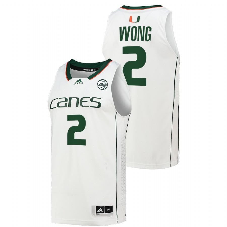 Miami Hurricanes Isaiah Wong 2 2022 White College Basketball Men Jersey