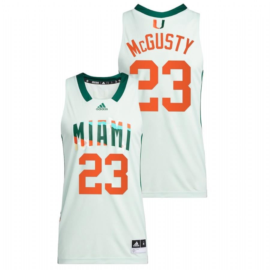 Miami Hurricanes Kameron Mcgusty 23 2022 White Honoring Black Excellence Basketball Men Jersey