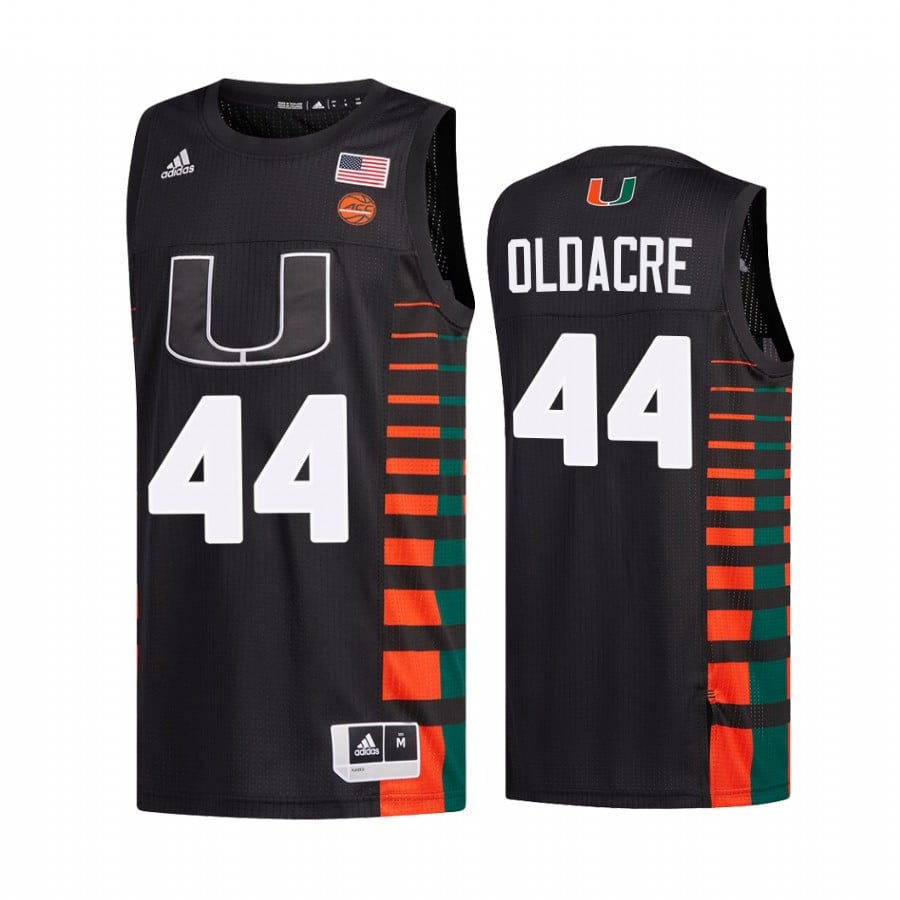 Miami Hurricanes Kyla Oldacre 44 Jersey College Basketball Black Uniform
