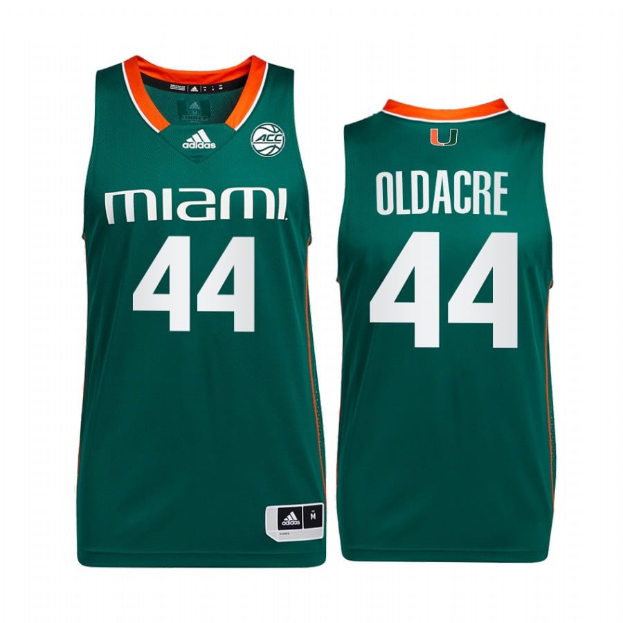 Miami Hurricanes Kyla Oldacre 44 Jersey College Basketball Green Uniform
