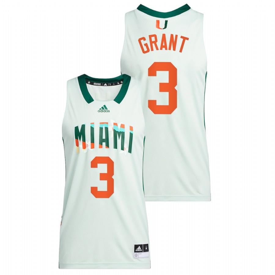 Miami Hurricanes Malcolm Grant 3 White Honoring Black Excellence Basketball Men Jersey