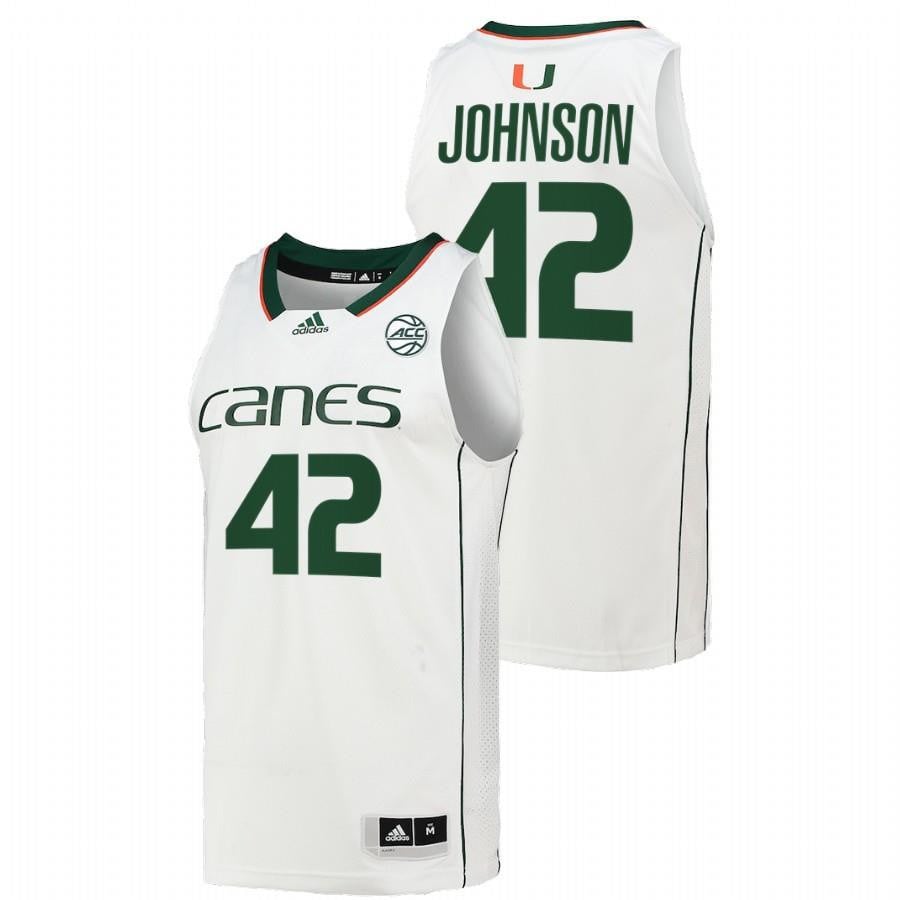 Miami Hurricanes Reggie Johnson $42 White College Basketball Men Jersey