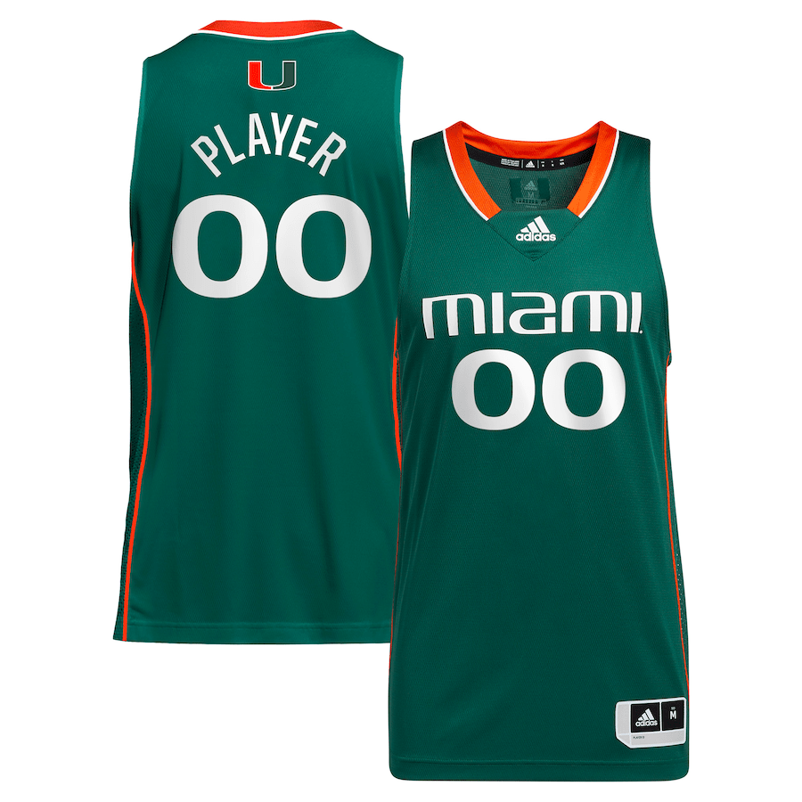 Miami Hurricanes Unisex Nil Men Basketball Custom Jersey - Green
