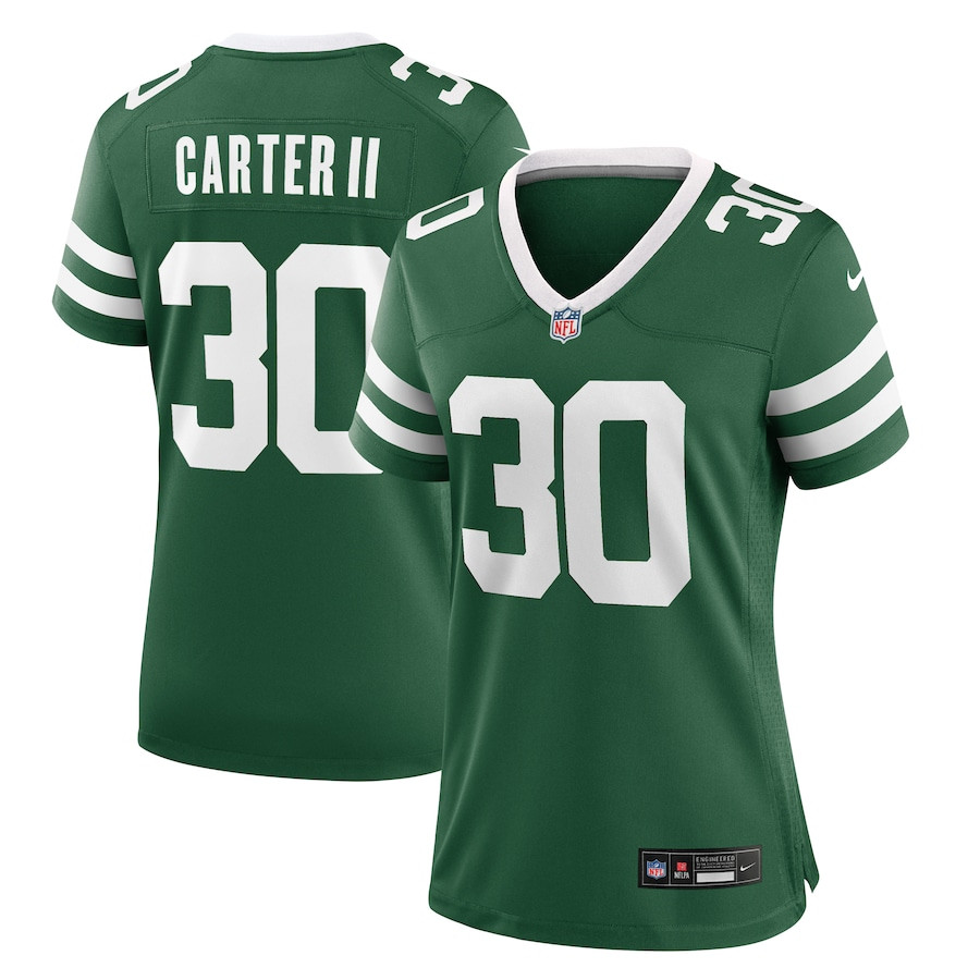 Michael Carter Ii 30 New York Jets Women's Team Game Jersey - Legacy Green Js4897