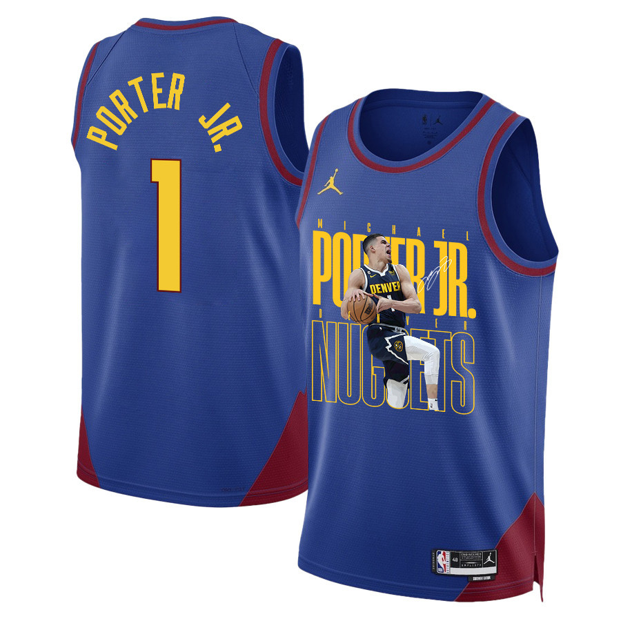 Michael Porter Jr. 1 Denver Nuggets Future Superstar 2023 Nba Champions Swingman Jersey - Blue