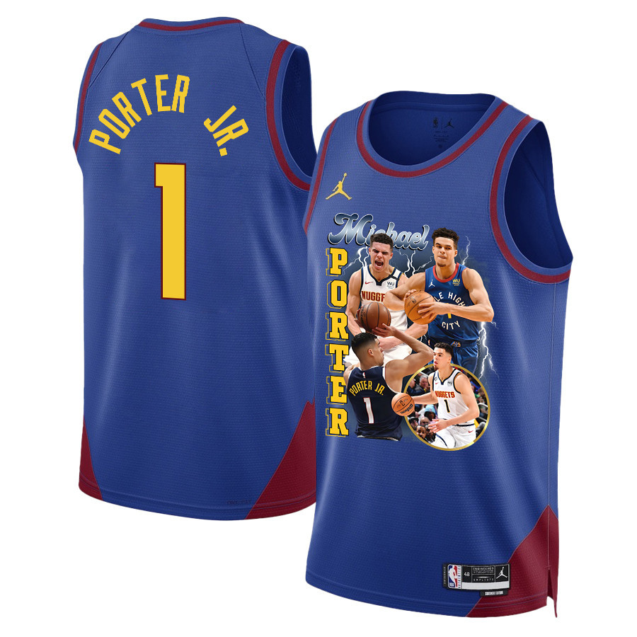 Michael Porter Jr. 1 Denver Nuggets Soaring Forward 2023 Nba Champions Swingman Jersey - Blue