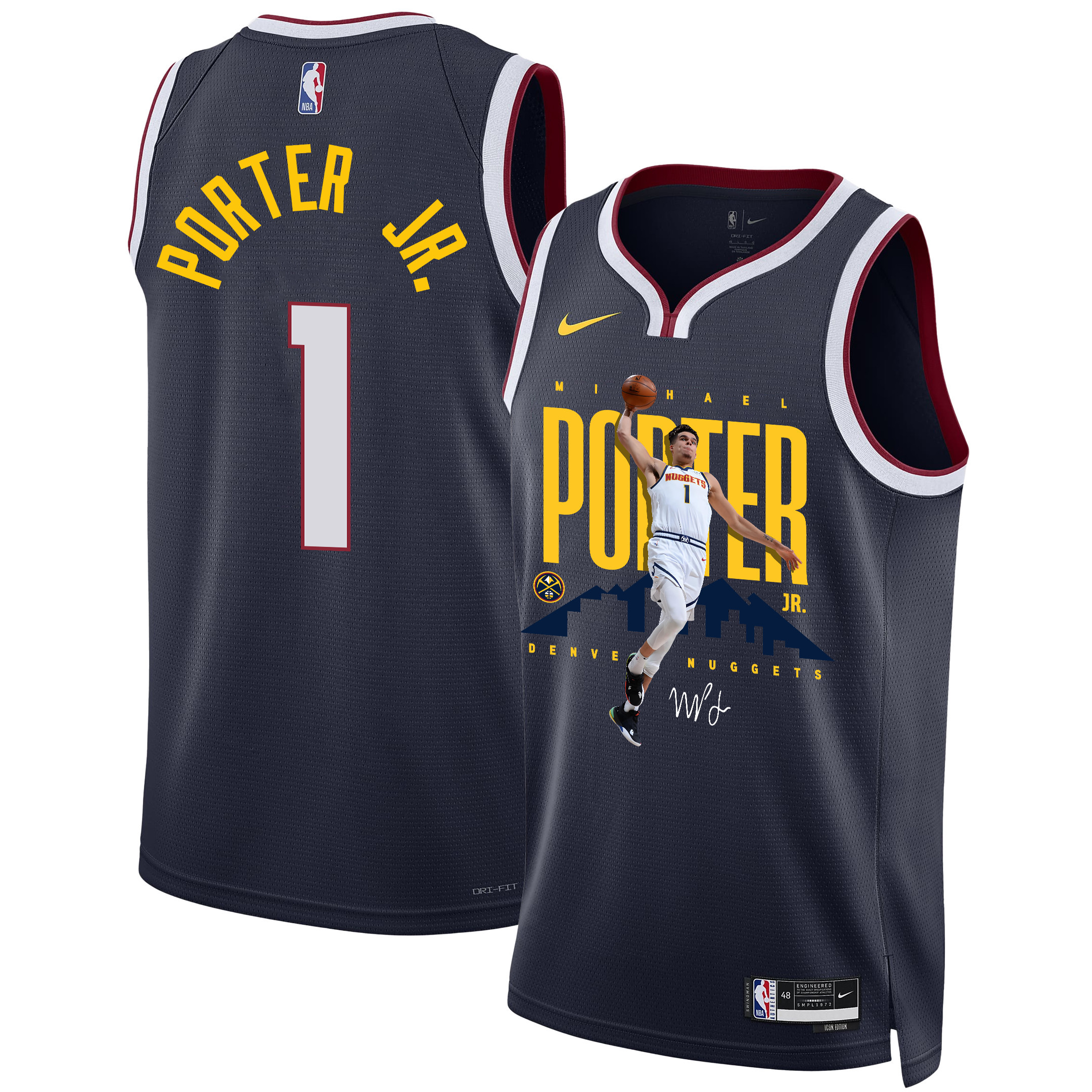 Michael Porter Jr. 1 Denver Nuggets X-factor Player 2023 Nba Champions Swingman Jersey - Black
