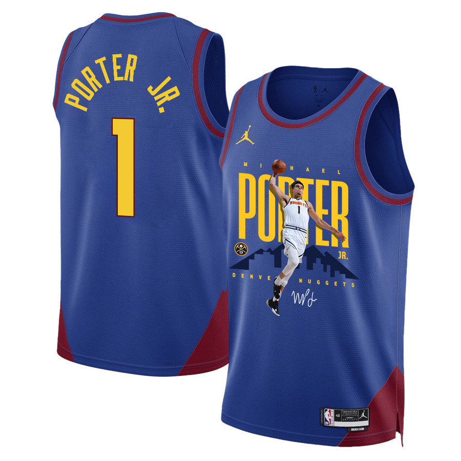 Michael Porter Jr. 1 Denver Nuggets X-factor Player 2023 Nba Champions Swingman Jersey - Blue