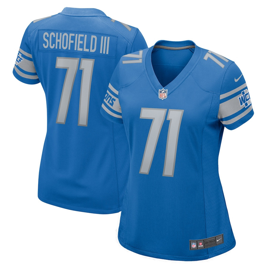 Michael Schofield 71 Detroit Lions Game Women Jersey - Blue Js8727
