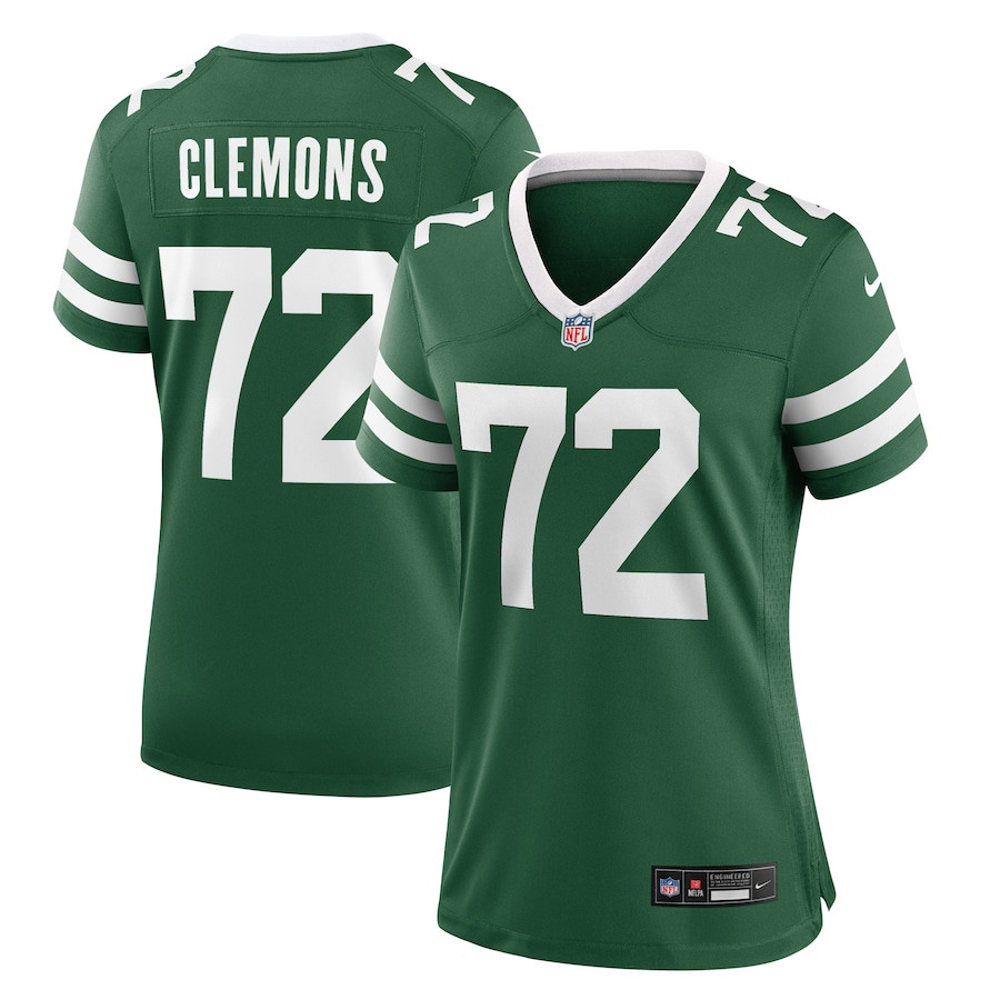 Micheal Clemons 72 New York Jets Women's Team Game Jersey - Legacy Green Js2875