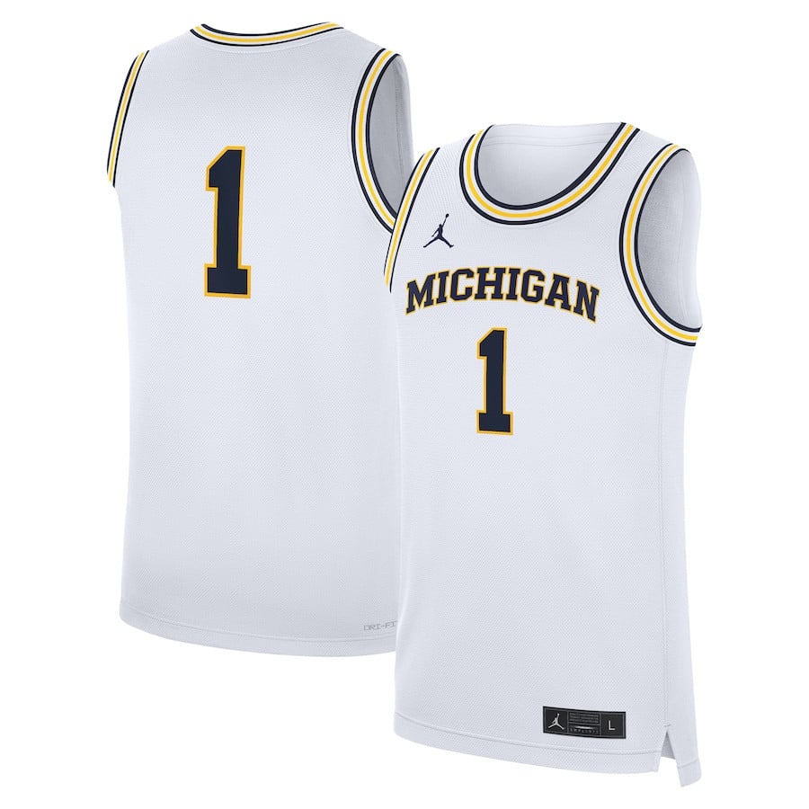 Michigan Wolverines Home Basketball Jersey - White