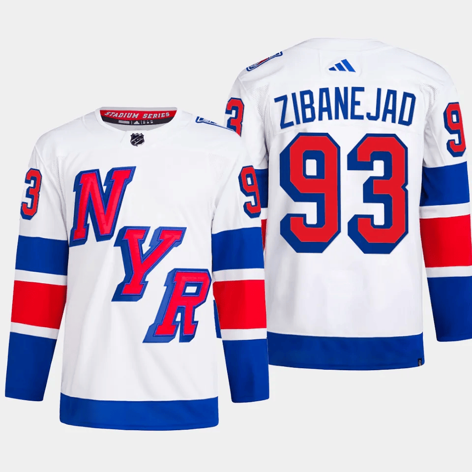 Mika Zibanejad 93 New York Rangers 2024 Stadium Series Primegreen Men Jersey - White