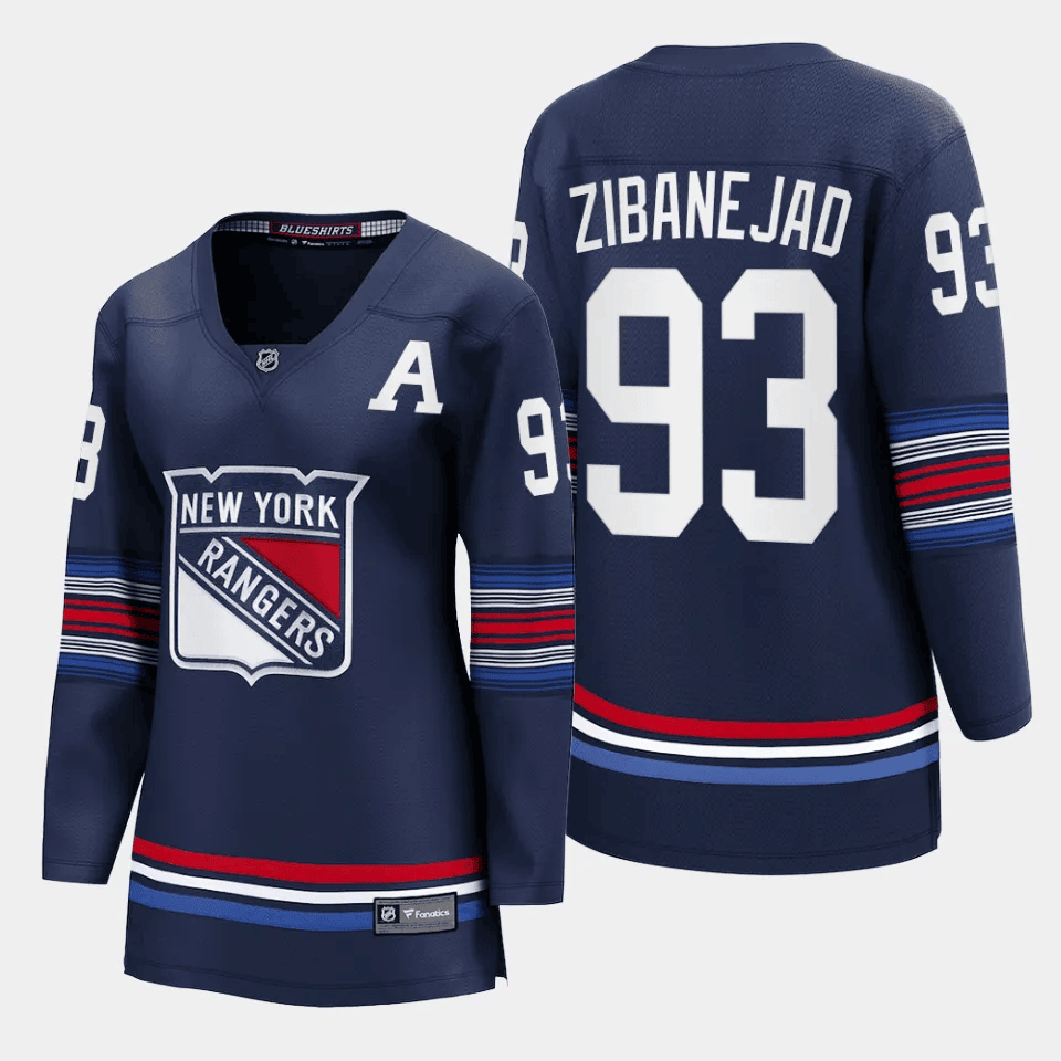 Mika Zibanejad 93 New York Rangers Women Alternate Premier Breakaway Jersey - Navy