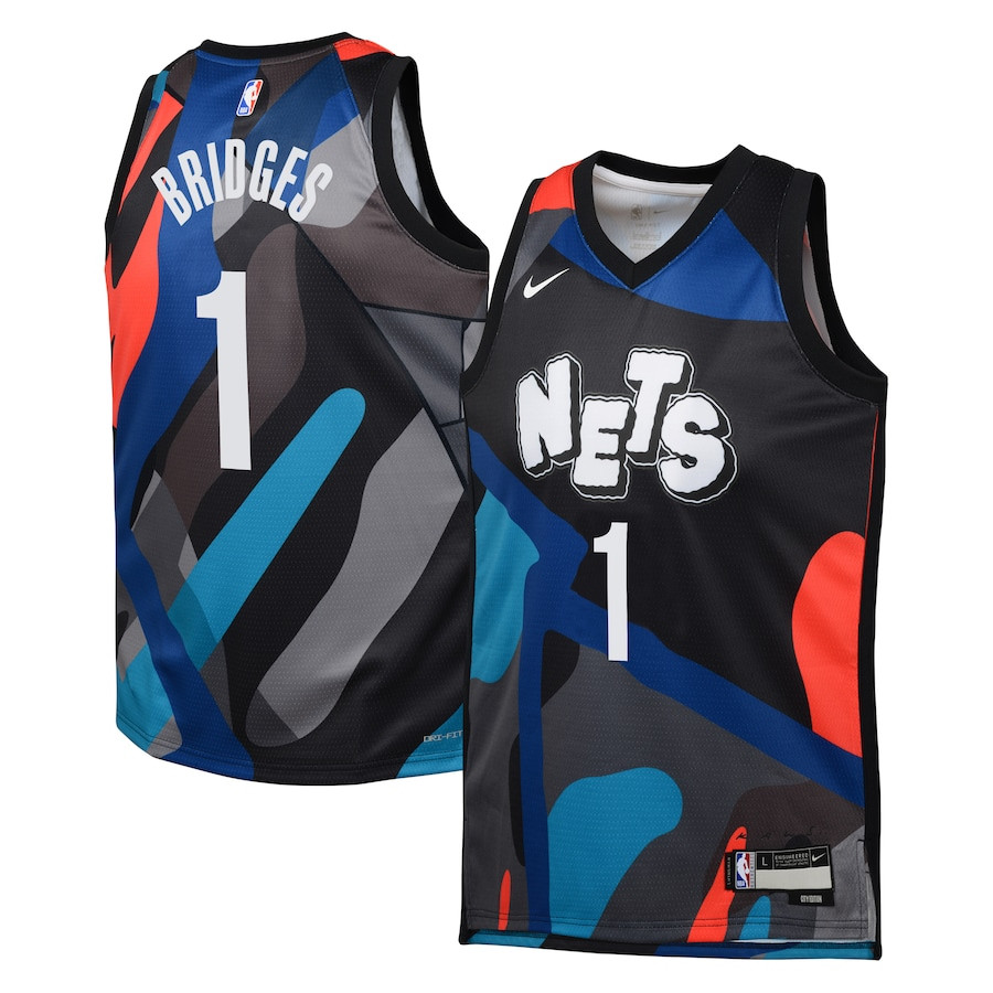 Mikal Bridges 1 Brooklyn Nets 2023/24 City Edition Swingman Youth Jersey - Black
