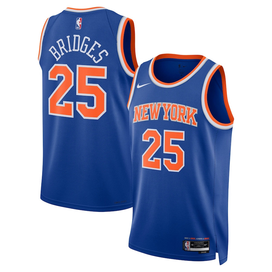 Mikal Bridges 25 New York Knicks Unisex 2024 Offseason Addition Swingman Jersey - Blue
