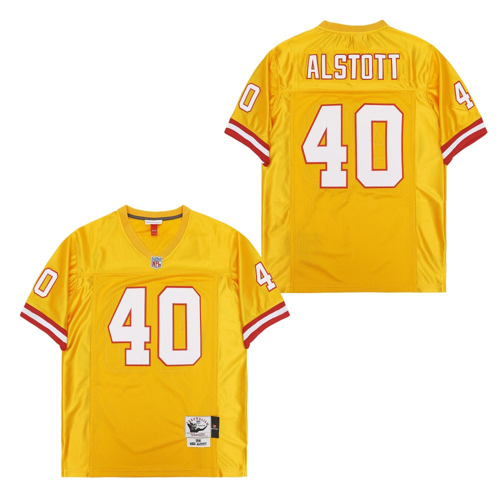 Mike Alstott 40 Tampa Bay Buccaneers Throwback Men Jersey - Yellow Js8964